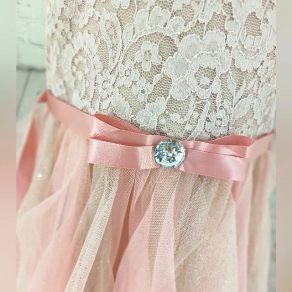 Emily Rose Girls Dress Gold‎ and Pink